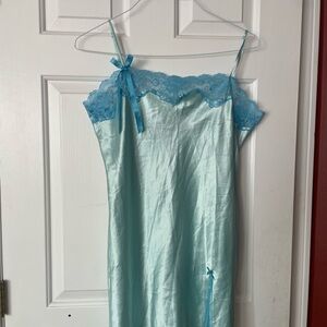 Victoria's Secret Blue Mini Dress with Lace Trim
